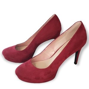 Chinese Laundry Platform Pump Wow Microsuede Red Women's 7.5M